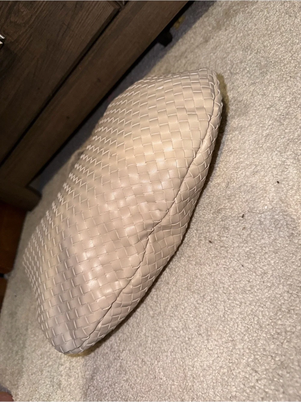 Melie Bianco Woven Hobo Bag in Light Beige
